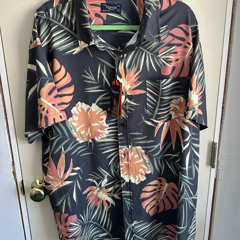 Vittorio Men's Floral Black Shirt